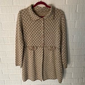 Checkered Collared Sweater Tunic